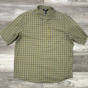 Alaskan Hardgear Mens XLT‎ Slim Fit Gingham Check Short Sleeve Button Up Shirt